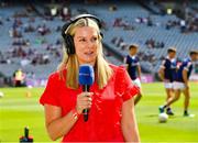 25 July 2021; RTÉ presenter Marie Crowe before the Connacht GAA Senior Football Championship Final match between Galway and Mayo at Croke Park in Dublin. Photo by Ray McManus/Sportsfile