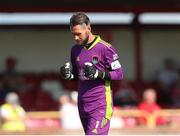 25 July 2021; Mark McNulty of Cork City celebrates his sides first goal scored by Beineon O'Brien-Whitmarsh during the FAI Cup First Round match between Sligo Rovers and Cork City at The Showgrounds in Sligo. Photo by Michael P Ryan/Sportsfile