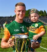 25 July 202; Kerry footballer Gavin Crowley with his son Arlo after the Munster GAA Football Senior Championship Final match between Kerry and Cork at Fitzgerald Stadium in Killarney, Kerry. Photo by Piaras Ó Mídheach/Sportsfile