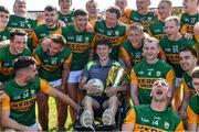 25 July 2021; Injured Kerry footballer Seán O'Leary joins team-mates for a photograph after the Munster GAA Football Senior Championship Final match between Kerry and Cork at Fitzgerald Stadium in Killarney, Kerry. Photo by Piaras Ó Mídheach/Sportsfile