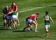 25 July 2021; Players tussle during the Munster GAA Football Senior Championship Final match between Kerry and Cork at Fitzgerald Stadium in Killarney, Kerry. Photo by Piaras Ó Mídheach/Sportsfile