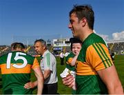 25 July 2021; Kerry footballer David Moran and his son Eli after the Munster GAA Football Senior Championship Final match between Kerry and Cork at Fitzgerald Stadium in Killarney, Kerry. Photo by Piaras Ó Mídheach/Sportsfile
