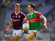 25 July 2021; Paddy Durcan of Mayo in action against Matthew Tierney of Galway during the Connacht GAA Senior Football Championship Final match between Galway and Mayo at Croke Park in Dublin. Photo by Ray McManus/Sportsfile