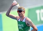 26 July 2021; Russell White of Ireland attempts to cool himself down during the running stage of the Men's Triathlon at the Odaiba Marine Park during the 2020 Tokyo Summer Olympic Games in Tokyo, Japan. Photo by Ramsey Cardy/Sportsfile