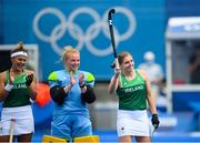 26 July 2021; Katie Mullan of Ireland is acknowledged for her 200th international appearance before the women's pool A group stage match between Ireland and Netherlands at the Oi Hockey Stadium during the 2020 Tokyo Summer Olympic Games in Tokyo, Japan. Photo by Stephen McCarthy/Sportsfile