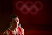 26 July 2021; Brendan Irvine of Ireland following his defeat to Carlo Paalam of Philippines in their Men's Flyweight Round of 32 bout at the Kokugikan Arena during the 2020 Tokyo Summer Olympic Games in Tokyo, Japan. Photo by Ramsey Cardy/Sportsfile