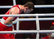 26 July 2021; Brendan Irvine of Ireland bows following defeat to Carlo Paalam of Philippines in their Men's Flyweight Round of 32 bout at the Kokugikan Arena during the 2020 Tokyo Summer Olympic Games in Tokyo, Japan. Photo by Ramsey Cardy/Sportsfile