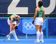 26 July 2021; Sarah Hawkshaw, left, and Anna O'Flanagan of Ireland during the closing moments of their women's pool A group stage match against Netherlands at the Oi Hockey Stadium during the 2020 Tokyo Summer Olympic Games in Tokyo, Japan. Photo by Stephen McCarthy/Sportsfile