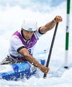 26 July 2021; Takuya Haneda of Japan in action during the men’s C1 canoe slalom semi-final at the Kasai Canoe Slalom Centre during the 2020 Tokyo Summer Olympic Games in Tokyo, Japan. Photo by Stephen McCarthy/Sportsfile