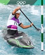 26 July 2021; Liam Jegou of Ireland in action during the men’s C1 canoe slalom semi-final at the Kasai Canoe Slalom Centre during the 2020 Tokyo Summer Olympic Games in Tokyo, Japan. Photo by Stephen McCarthy/Sportsfile