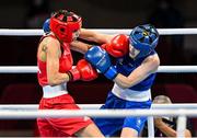 26 July 2021; Michaela Walsh of Ireland, right, and Irma Testa of Italy during their Women's Featherweight Round of 16 bout at the Kokugikan Arena during the 2020 Tokyo Summer Olympic Games in Tokyo, Japan. Photo by Ramsey Cardy/Sportsfile