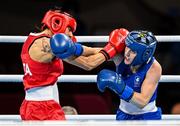 26 July 2021; Michaela Walsh of Ireland, right, and Irma Testa of Italy during their Women's Featherweight Round of 16 bout at the Kokugikan Arena during the 2020 Tokyo Summer Olympic Games in Tokyo, Japan. Photo by Ramsey Cardy/Sportsfile