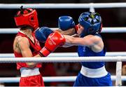 26 July 2021; Michaela Walsh of Ireland, right, and Irma Testa of Italy during their Women's Featherweight Round of 16 bout at the Kokugikan Arena during the 2020 Tokyo Summer Olympic Games in Tokyo, Japan. Photo by Ramsey Cardy/Sportsfile