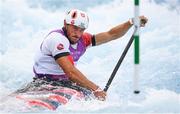 26 July 2021; Thomas Koechlin of Switzerland in action during the men’s C1 canoe slalom semi-final at the Kasai Canoe Slalom Centre during the 2020 Tokyo Summer Olympic Games in Tokyo, Japan. Photo by Stephen McCarthy/Sportsfile