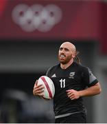 26 July 2021; Joe Webber of New Zealand on his way to scoring a try during the rugby sevens men's pool A match between New Zealand and Argentina at the Tokyo Stadium during the 2020 Tokyo Summer Olympic Games in Tokyo, Japan. Photo by Stephen McCarthy/Sportsfile