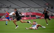 26 July 2021; William Warbrick of New Zealand scores a try during the rugby sevens men's pool A match between New Zealand and Argentina at the Tokyo Stadium during the 2020 Tokyo Summer Olympic Games in Tokyo, Japan. Photo by Stephen McCarthy/Sportsfile