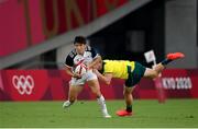 26 July 2021; Hyunsoo Kim of Republic of Korea is tackled by Lachie Miller of Australia during the rugby sevens men's pool A match between Australia and Republic of Korea at the Tokyo Stadium during the 2020 Tokyo Summer Olympic Games in Tokyo, Japan. Photo by Stephen McCarthy/Sportsfile