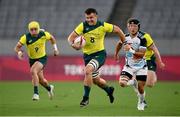 26 July 2021; Dylan Pietsch of Australia on his way to scoring a try during the rugby sevens men's pool A match between Australia and Republic of Korea at the Tokyo Stadium during the 2020 Tokyo Summer Olympic Games in Tokyo, Japan. Photo by Stephen McCarthy/Sportsfile