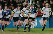 20 February 2004; Felipe Contebomi, centre, Leinster Lions, breaks clear to score his sides first try. Celtic League 2003-2004, Division 1, Leinster Lions v Celtic Warriors, Donnybrook, Dublin. Picture credit; David Maher / SPORTSFILE *EDI*