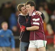 22 February 2004; Michael Meehan, Caltra, is congratulated by a supporter after the match. AIB All-Ireland Club Football Semi-Finals, Caltra v Loup, Markievicz Park, Sligo. Picture credit; Damien Eagers / SPORTSFILE *EDI*