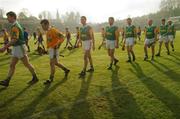 15 February 2004; Members of the Dunloy team parade around the pitch before the start of the game. AIB All-Ireland Club Senior Hurling Championship Semi-Final, Portumna v Dunloy, St. Tighernach's Park, Clones, Co. Monaghan. Picture credit; David Maher / SPORTSFILE *EDI*