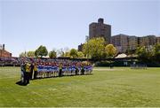 5 May 2013; Both teams stand for a minutes silence before the game. Connacht GAA Football Senior Championship Quarter-Final, New York v Leitrim,Gaelic Park, Corlear Avenue, Riverdale, N.Y. 10463, USA. Picture credit: Ray McManus / SPORTSFILE