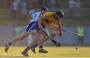 18 July 2013; Alan O'Neill, Clare, in action against Jamie Barron, Waterford. Bord Gáis Energy Munster GAA Hurling Under 21 Championship Semi-Final, Clare v Waterford, Walsh Park, Waterford. Picture credit: Brian Lawless / SPORTSFILE