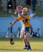 18 July 2013; Colm Galvin, Clare, in action against Pauric Mahony, Waterford. Bord Gáis Energy Munster GAA Hurling Under 21 Championship Semi-Final, Clare v Waterford, Walsh Park, Waterford. Picture credit: Brian Lawless / SPORTSFILE