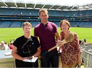 20 July 2013; Former Waterford hurling star Ken McGrath was the latest to feature on the Bord Gáis Energy Legends Tour Series 2013 and he gave a unique tour of the Croke Park stadium and facilities. Pictured on the tour with Ken are, Breda Kelly, Knocklyon, Dublin, and Margaret Keary, Leixlip, Co Kildare. Other greats of the game still to feature this Summer on the Bord Gáis Energy Legends Tour Series include Steven McDonnell, Seán McGrath, Pat Gilroy and Noel Skehan. Full details and dates for the Bord Gáis Energy Legends Tour Series 2013 are available on www.crokepark.ie/events. Croke Park, Dublin. Picture credit: Ray McManus / SPORTSFILE