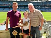 20 July 2013; Former Waterford hurling star Ken McGrath was the latest to feature on the Bord Gáis Energy Legends Tour Series 2013 and he gave a unique tour of the Croke Park stadium and facilities. Pictured on the tour with Ken are, Jerry and Ellen Bergin, from Cappoquin. Co. Waterford. Other greats of the game still to feature this Summer on the Bord Gáis Energy Legends Tour Series include Steven McDonnell, Seán McGrath, Pat Gilroy and Noel Skehan. Full details and dates for the Bord Gáis Energy Legends Tour Series 2013 are available on www.crokepark.ie/events. Croke Park, Dublin. Picture credit: Ray McManus / SPORTSFILE