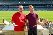 20 July 2013; Former Waterford hurling star Ken McGrath was the latest to feature on the Bord Gáis Energy Legends Tour Series 2013 and he gave a unique tour of the Croke Park stadium and facilities. Pictured on the tour with Ken is Mike Child, from Salt Lake City. Other greats of the game still to feature this Summer on the Bord Gáis Energy Legends Tour Series include Steven McDonnell, Seán McGrath, Pat Gilroy and Noel Skehan. Full details and dates for the Bord Gáis Energy Legends Tour Series 2013 are available on www.crokepark.ie/events. Croke Park, Dublin. Picture credit: Ray McManus / SPORTSFILE