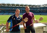 20 July 2013; Former Waterford hurling star Ken McGrath was the latest to feature on the Bord Gáis Energy Legends Tour Series 2013 and he gave a unique tour of the Croke Park stadium and facilities. Pictured on the tour with Ken is Paul McCarney, Castleknock, Dublin. Other greats of the game still to feature this Summer on the Bord Gáis Energy Legends Tour Series include Steven McDonnell, Seán McGrath, Pat Gilroy and Noel Skehan. Full details and dates for the Bord Gáis Energy Legends Tour Series 2013 are available on www.crokepark.ie/events. Croke Park, Dublin. Picture credit: Ray McManus / SPORTSFILE