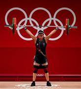 26 July 2021; Ana Gabriela Lopez Ferrer of Mexico on her first attempt of lifting 90kg during the women's 55kg group A weightlifting final at the Tokyo Internarional Forum during the 2020 Tokyo Summer Olympic Games in Tokyo, Japan. Photo by Brendan Moran/Sportsfile