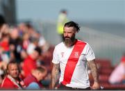 25 July 2021; A Sligo Rovers supporter during the FAI Cup First Round match between Sligo Rovers and Cork City at The Showgrounds in Sligo. Photo by Michael P Ryan/Sportsfile