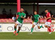 25 July 2021; Dylan McGlade of Cork City turns to celebrate after scoring his sides second goal from a penalty during the FAI Cup First Round match between Sligo Rovers and Cork City at The Showgrounds in Sligo. Photo by Michael P Ryan/Sportsfile