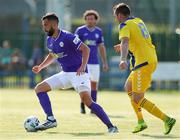 24 July 2021; David Webster of Finn Harps in action against Michael O'Gorman of Fairview Rangers during the FAI Cup First Round match between Fairview Rangers and Finn Harps at Fairview Rangers AFC in Limerick. Photo by Michael P Ryan/Sportsfile