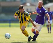 24 July 2021; Russell Quirke of Fairview Rangers in action against Ryan Connolly of Finn Harps during the FAI Cup First Round match between Fairview Rangers and Finn Harps at Fairview Rangers AFC in Limerick. Photo by Michael P Ryan/Sportsfile