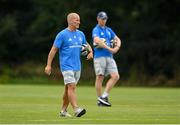 26 July 2021; Senior coach Stuart Lancaster, left, and Head coach Leo Cullen during Leinster Rugby squad training at UCD in Dublin. Photo by Harry Murphy/Sportsfile