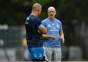 26 July 2021; Head physiotherapist Garreth Farrell speaks with Rhys Ruddock during Leinster Rugby squad training at UCD in Dublin. Photo by Harry Murphy/Sportsfile