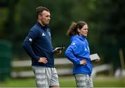 26 July 2021; Performance analysts Brian Colclough and Juliette Fortune during Leinster Rugby squad training at UCD in Dublin. Photo by Harry Murphy/Sportsfile