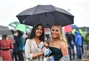 26 July 2021; Racegoers Aideen Murphy, left, and Orla Keane from Galway during day one of the Galway Races Summer Festival at Ballybrit Racecourse in Galway. Photo by David Fitzgerald/Sportsfile