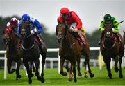 26 July 2021; Maud Gonne Spirit, with Shane Foley up, second from right, on their way to winning the Galwaybayhotel.com handicap during day one of the Galway Races Summer Festival at Ballybrit Racecourse in Galway. Photo by David Fitzgerald/Sportsfile