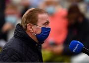 26 July 2021; Trainer Dermot Weld is interviewed by RTE after winning the Connacht Hotel handicap with Coltor during day one of the Galway Races Summer Festival at Ballybrit Racecourse in Galway. Photo by David Fitzgerald/Sportsfile