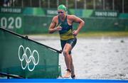 27 July 2021; Emma Jeffcoat of Australia in action during the Women's Triathlon at the Odaiba Marine Park during the 2020 Tokyo Summer Olympic Games in Tokyo, Japan. Photo by Stephen McCarthy/Sportsfile