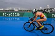 27 July 2021; Anna Godoy Contreras of Spain in action during the Women's Triathlon at the Odaiba Marine Park during the 2020 Tokyo Summer Olympic Games in Tokyo, Japan. Photo by Stephen McCarthy/Sportsfile
