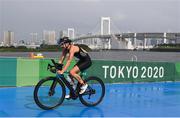27 July 2021; Nicole van der Kaay of New Zealand in action during the Women's Triathlon at the Odaiba Marine Park during the 2020 Tokyo Summer Olympic Games in Tokyo, Japan. Photo by Stephen McCarthy/Sportsfile