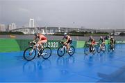 27 July 2021; Jolanda Annen of Switzerland during the Women's Triathlon at the Odaiba Marine Park during the 2020 Tokyo Summer Olympic Games in Tokyo, Japan. Photo by Stephen McCarthy/Sportsfile