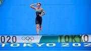 27 July 2021; Flora Duffy of Bermuda on her way to winning the Women's Triathlon at the Odaiba Marine Park during the 2020 Tokyo Summer Olympic Games in Tokyo, Japan. Photo by Stephen McCarthy/Sportsfile