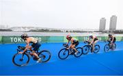 27 July 2021; Flora Duffy of Bermuda during the Women's Triathlon at the Odaiba Marine Park during the 2020 Tokyo Summer Olympic Games in Tokyo, Japan. Photo by Stephen McCarthy/Sportsfile