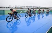 27 July 2021; Flora Duffy of Bermuda during the Women's Triathlon at the Odaiba Marine Park during the 2020 Tokyo Summer Olympic Games in Tokyo, Japan. Photo by Stephen McCarthy/Sportsfile